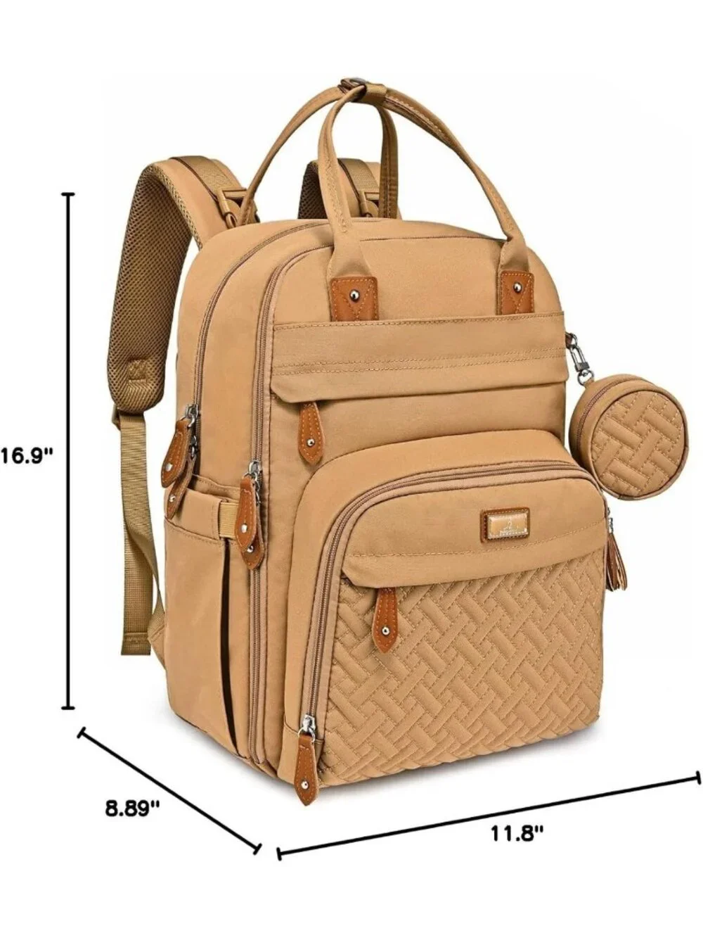 Multi-Functional Water-Resistant Diaper Bag Backpack with Changing Pad